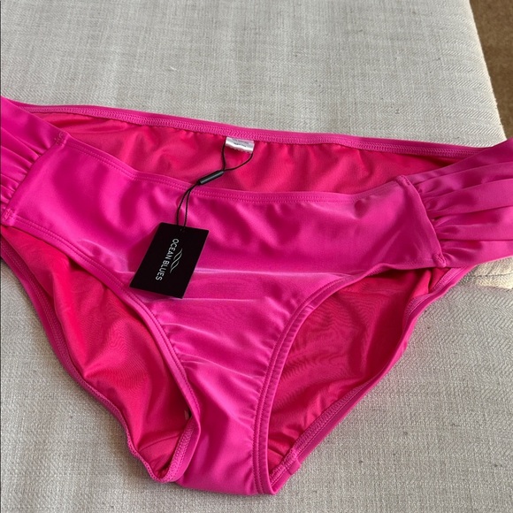 Ocean Blues Women's Hot Pink Ruched Sides Bikini Bottom Size XLarge - Picture 6 of 9